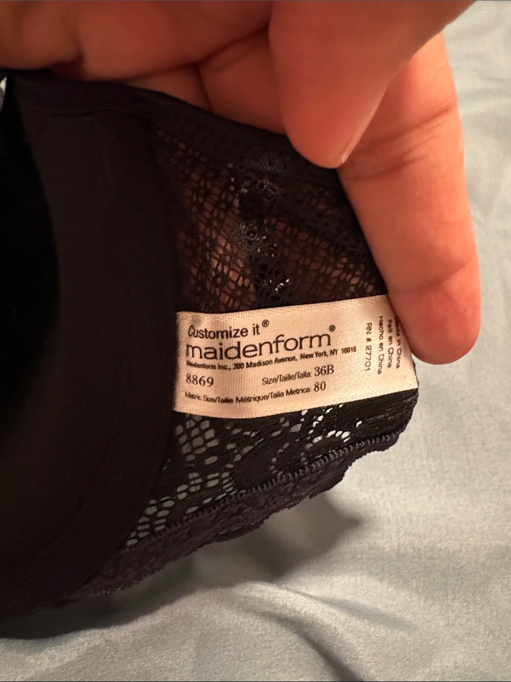 NWT MaidenForm Black Sz 36B Racerback Bra W Front Closure - Picture 5 of 6